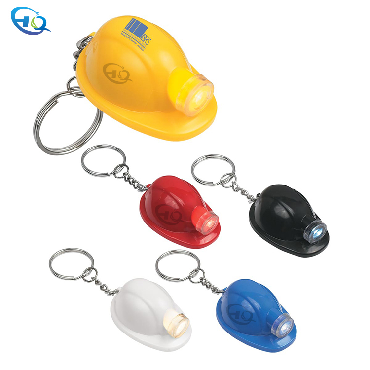 Plastic LED helmet keychain