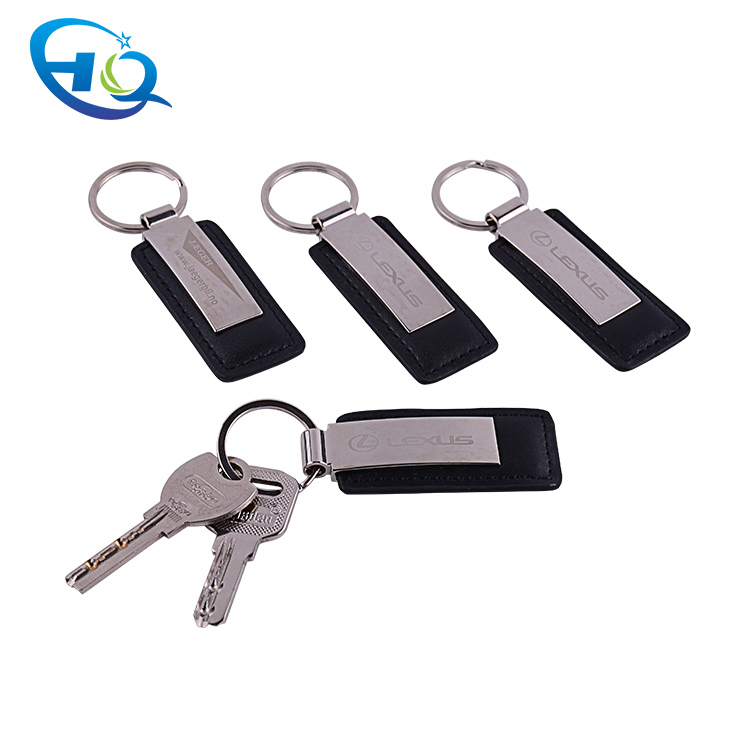 Real leather keyring