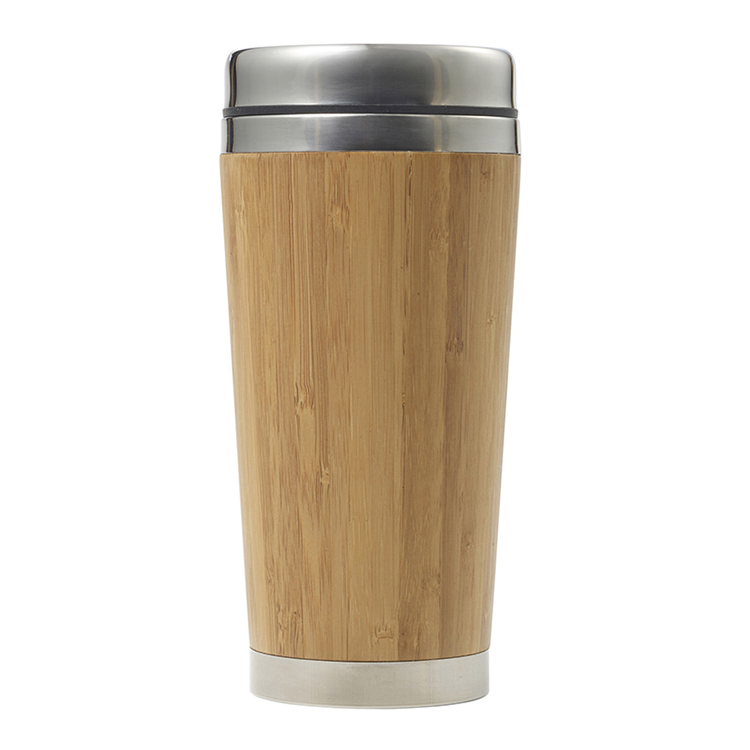 Bamboo and stainless steel travel cup