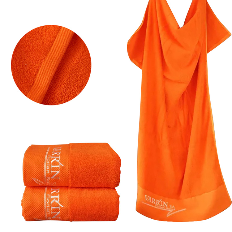 promotion Customized soft home gift dobby cotton orange bath
