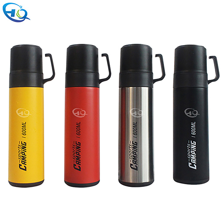Stainless steel double lid vacuum flask