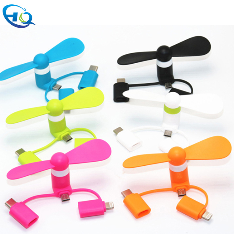USB interface three-in-one multi-function mobile phone fan