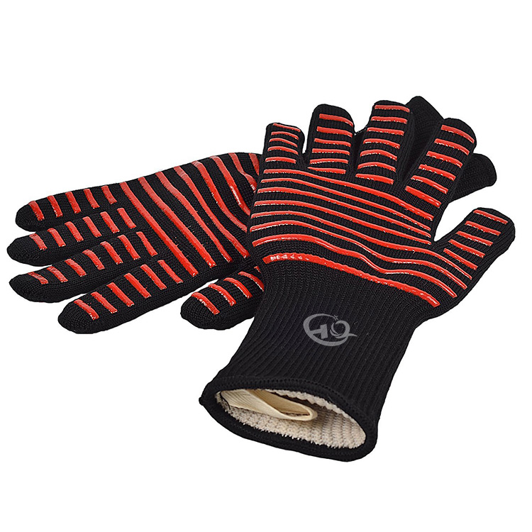 Silicone BBQ insulated gloves